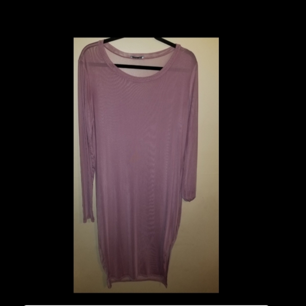 Long sleeve mesh dress